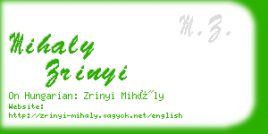 mihaly zrinyi business card